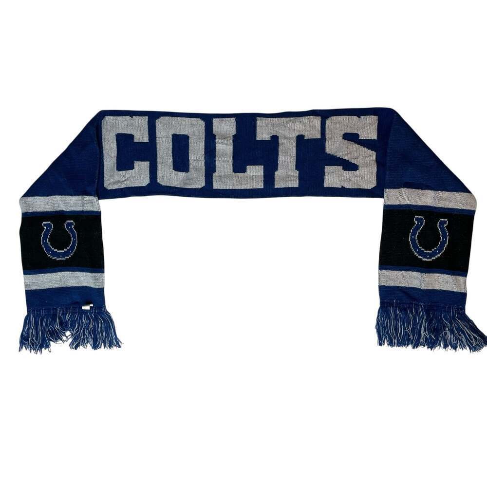 Indianapolis Colts Blue Knit Fringe Scarf NFL Acrylic
